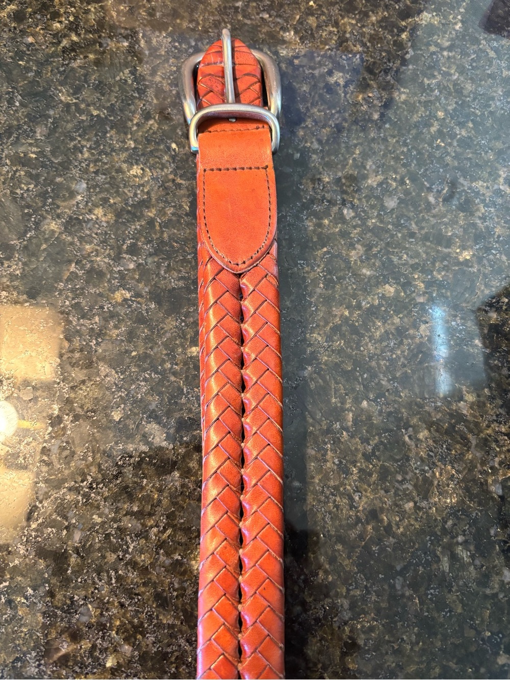 Coach Woven Leather Belt in Chestnut Brown - Picture 3 of 4